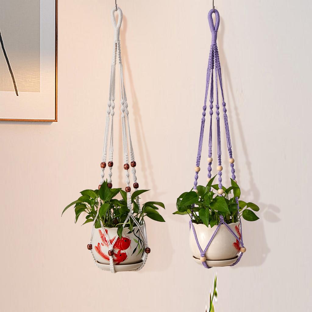 Plant Hanger Handmade Cotton Plant Holder Garden Decoration Outdoor Home Decorations Hanging Basket Flower Pots