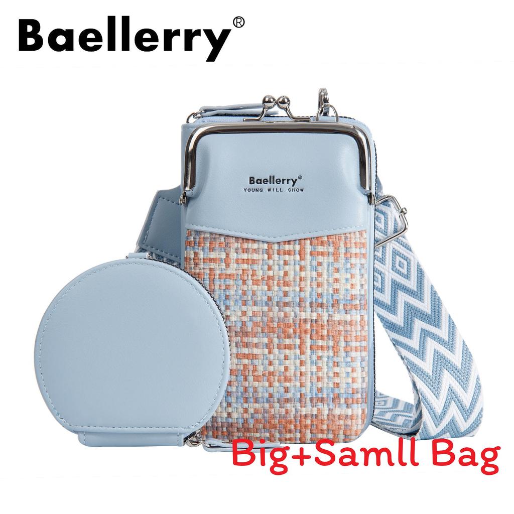 Baellerry Phone Crossbody Bag With Contrasting Colors And Pu Material For Daily Use