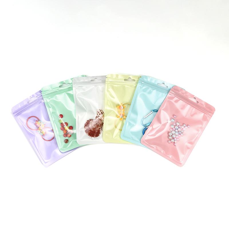 Macaronfarbene Ziplock-Beutel: Dicke, Transparente, Bedruckte Verschließbare Beutel für Schmuck & Kosmetik