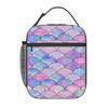 Rainbow Mermaid Scales Insulated Lunch Bag for Women Children Portable Food Boxes Thermal Lunch Box Tote