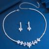 Shining Rhinestone Jewelry Set Crystal Necklace Bridal Earrings  Banquet