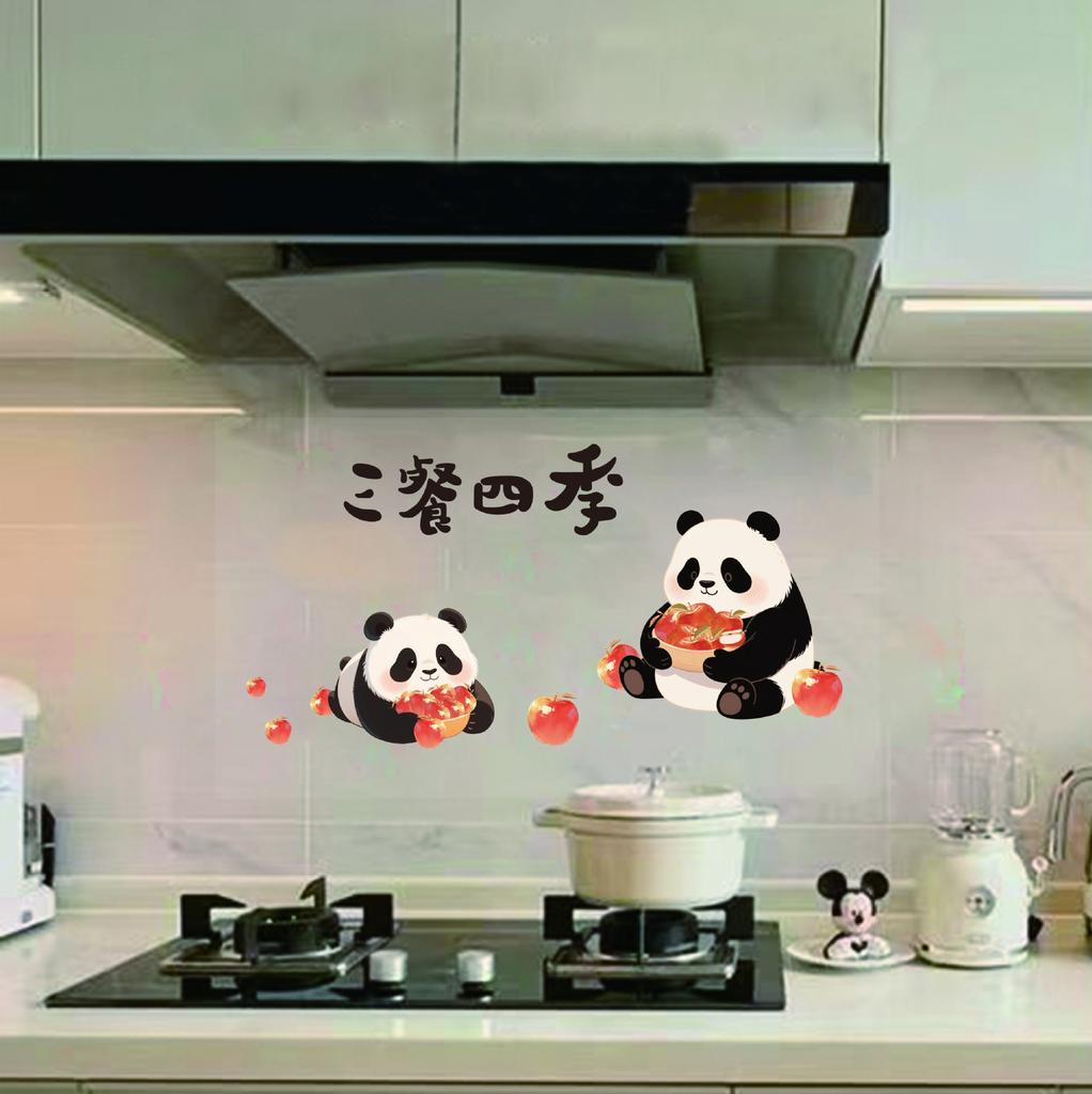 New Household Kitchen Oil-Proof Sticker Waterproof And High Temperature Resistant Stove Wall Sticker Cartoon Aluminum Foil Self-Adhesive Tile Sticker