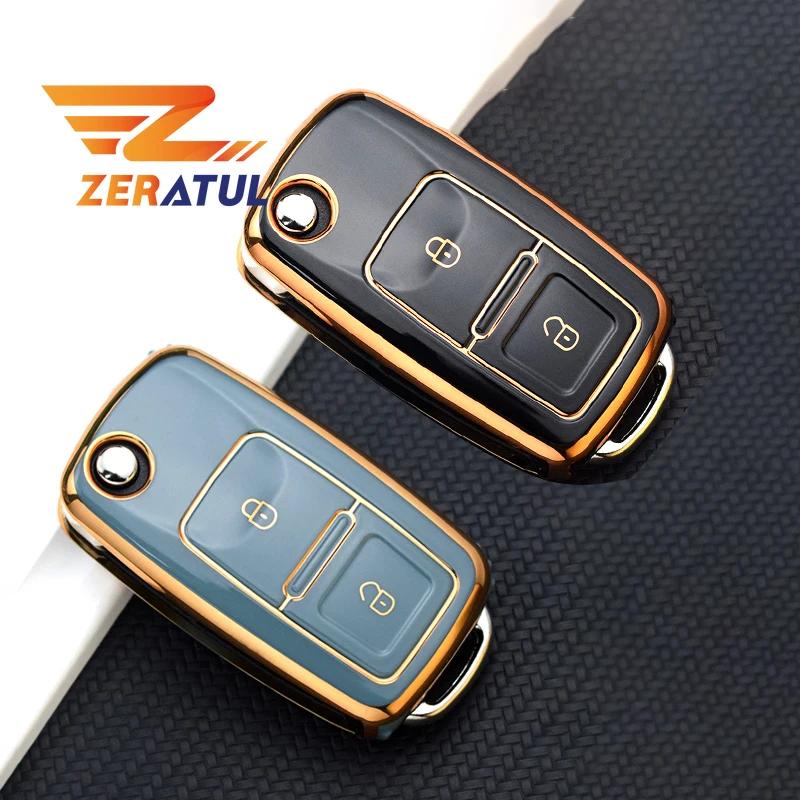 2/3 Button Tpu Car Flip Shell Fob Holder For Vw Volkswagen Golf Jetta Lavida Skoda Octavia Polo Tiguan Passat Key Case Cover