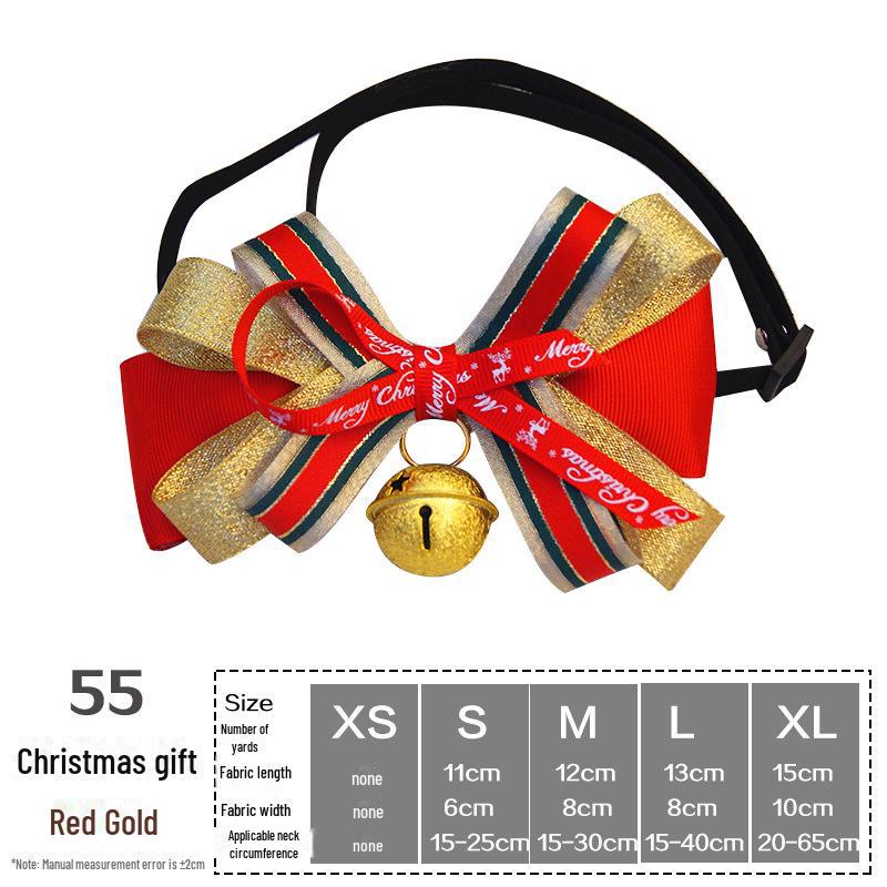Pet Holiday Dress-Up Scarf with Bow Tie – Christmas & Halloween Dog/Cat Bib Decoration