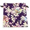 COCOLUCK Japanese Pattern Drawstring Accessory Made In Japan with Chirimen Fabric Perfect for Temple Stamp Gift Sakura Bag, Case, Lining, Books,