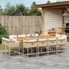 Vidaxl 13-Cz. Havemøbelsæt Med Hynder, Beige, Polyrattan