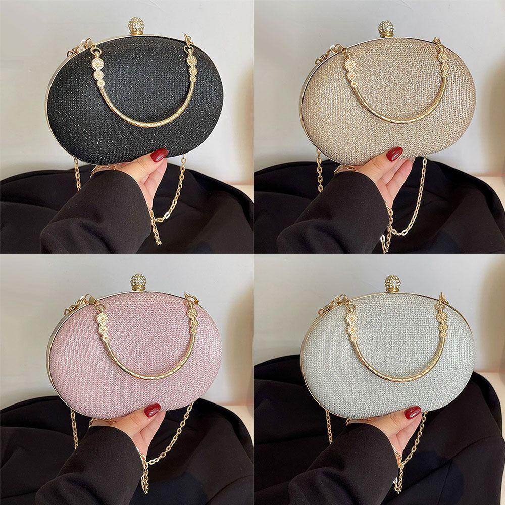 Luxury Shell Design Chain Crossbody Bag Bright Elegant Women Clutch Handbags for Wedding/Party/Banquet