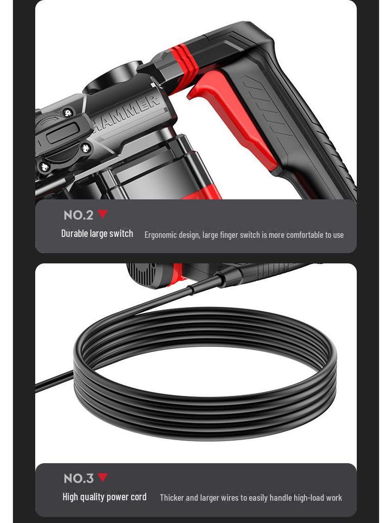 Customizable 26S Multi-Function Electric Drill: Impact Drill, Hammer, Pick – Ideal for Home Use & Concrete Industrial Grade.