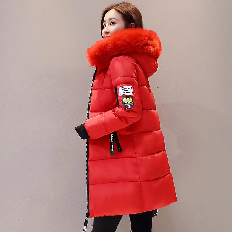 Mode Reißverschlusstaschen Design Übergröße Jacke Damen Winter Kragen Mit Kapuze Parka Kleidung Elegant Schlank Warm Dick Damenmantel