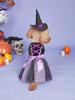 Velvet Halloween Dog Dress with Witch Hat Holiday Theme Dog Tutu Dresses for Small Dogs Girl Halloween Cat Costume Adjustable Wi