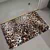 1pc 2D Flat Leopard Print Wild Animal Fashion Flannel Area Rug Non Slip Trendy Decor Carpet For Living Room Bedroom Floor