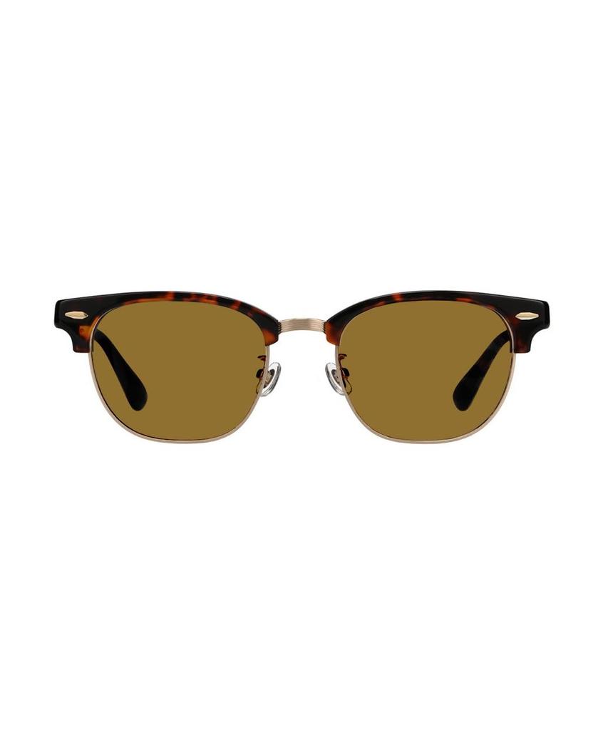 CUT Sunglasses Browline UV for Gold [Zoff] SUNCUTGlasses/UV100% Wellington-style (Brown (Demi Pattern) ZP241G02_49A1) Half-frame, Anti-slip,