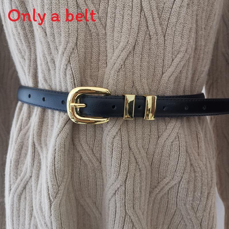 Leather Womens Belt With Alloy Buckle For Casual Vintage Style