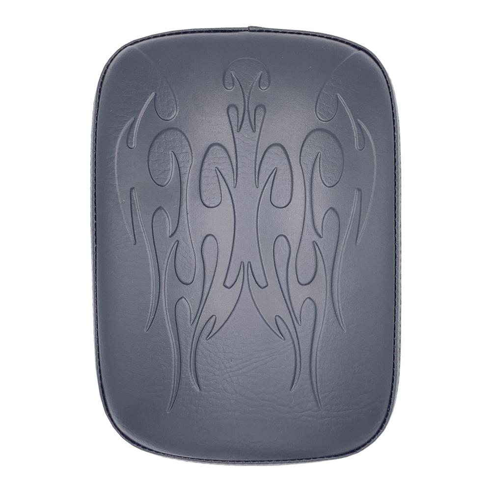 Für Harley Dyna Sportster Touring Cruiser Chopper Custom PU Leder Rechteck Hinten Sozius Beifahrer Pad Sitz 8 Saugnäpfe