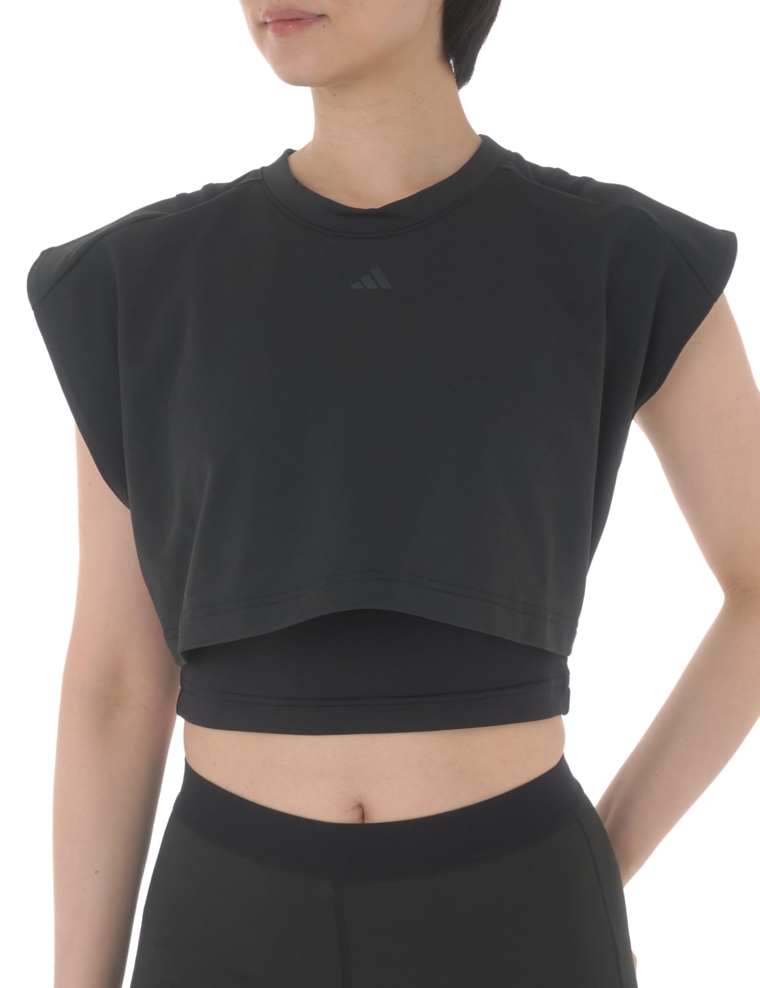 

Power Boxy French Terry Three Stripes Tank Top JUC78 Black [Adidas] Women s (IW1496) J/M