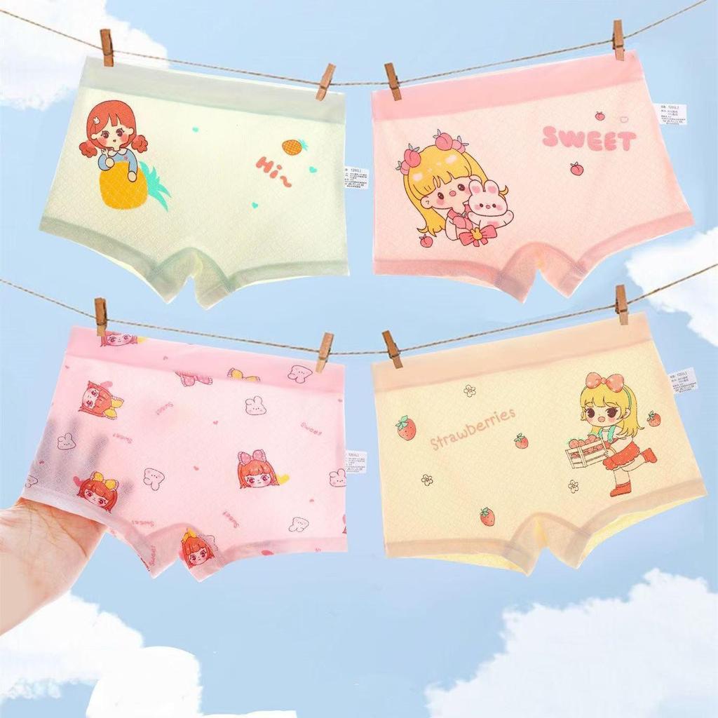 Girls' 4-Pack Boxer Briefs - 91% Nylon