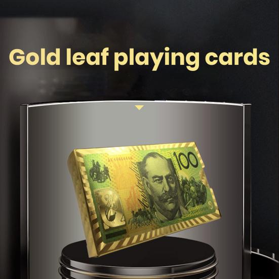 1 Deck Playing Cards Embossed Prints No Creases Portable Waterproof Plastic Cards Leisure Game Color Multiplayer Deck Game Golden