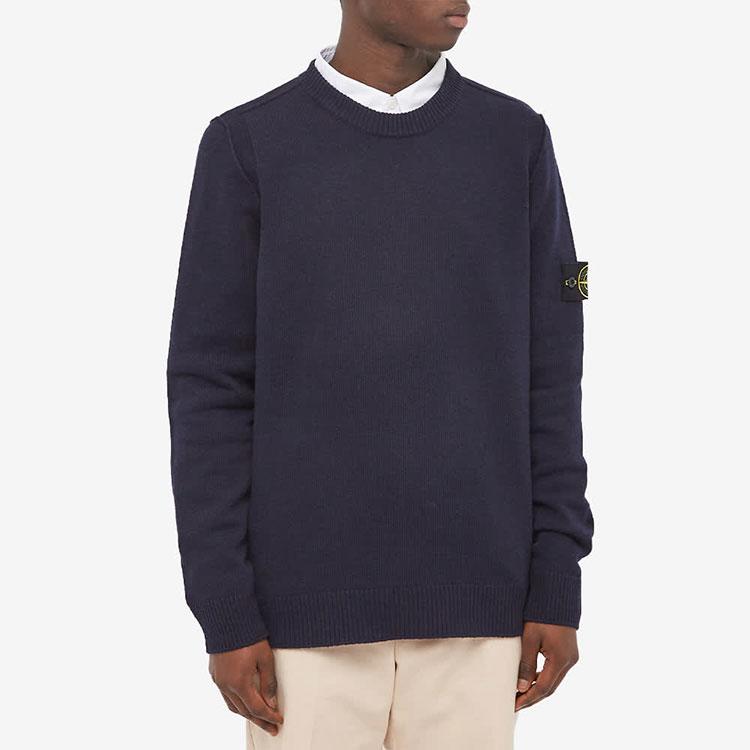 Stone Island Logo Pullover Sweater Men sweater Dark-Gray 7715508A3-V0020