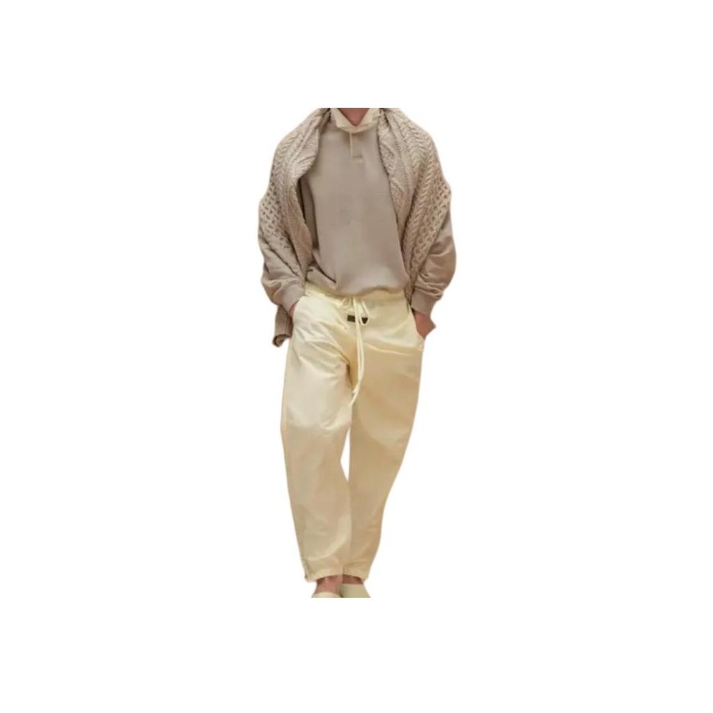 Fear of God Essentials Elastic Waist Sweatpants With Logo Patch FW22 Men Bottoms Eggshell-White FOG-FW22-888