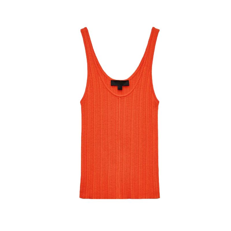 Spring New Women's Clothing Rib Hooded Knitting Outwear 9598036 Rib Knitting Vest 9598035