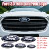 3D Aluminum Front Grill Rear Trunk Emblem Badge Cover For Ford Focus Mondeo Mustang Fiesta Kuga Fusion Auto Tuning Accessories