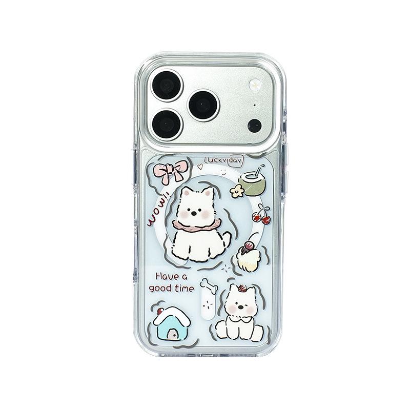 Cartoon Magnetic Apple West Highland iPhone 17 Pro Max & 15 Transparent Case
