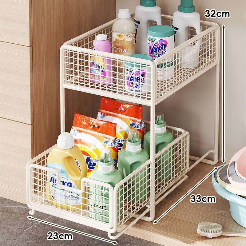 Bathroom Cabinet Pull-Out Under-Sink Storage Basket & Shelf