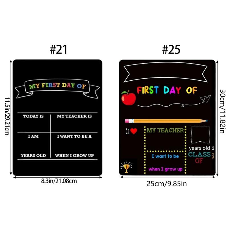 Back to School Board First & Last Day of Kindergarten Sign Double-Sided Erasable Chalkboard Message Board For Preschool