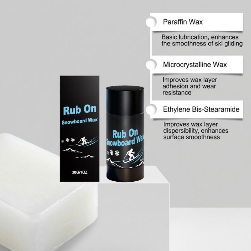 30g Portable Rub on Ski Snowboard Wax Rub On Quick Wax for Outdoors Portable Crosses Country Wax for Most Temperature