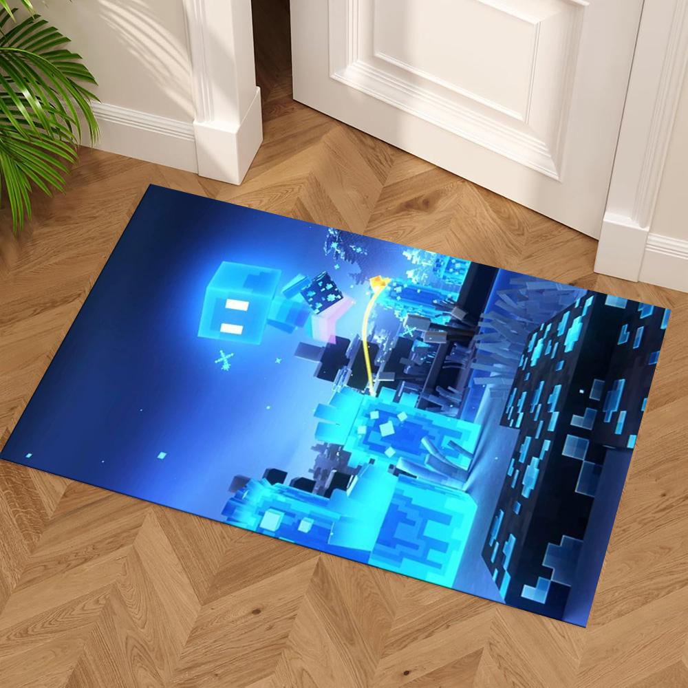 Minecraft Floor Rug Office Rug Perfect for Outdoor Game Room Entryway Kitchen Anti-slip Rug Anime Office Decor