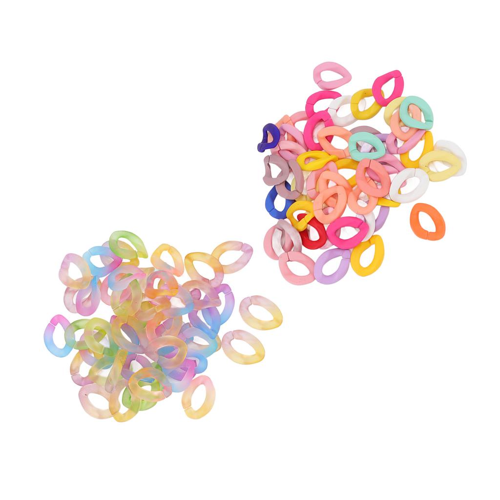 50 Pcs Chain Link Colorful Detachable Acrylic Open Chain Link DIY Jewelry Making Chain Buckle Decora