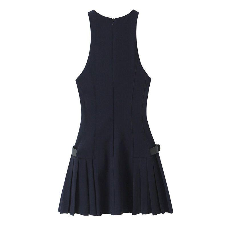 Fashion Style 2024 Fall and Winter New Women's Clothing Stylish Two Sides Strap Decoration Mini Dress 4764261