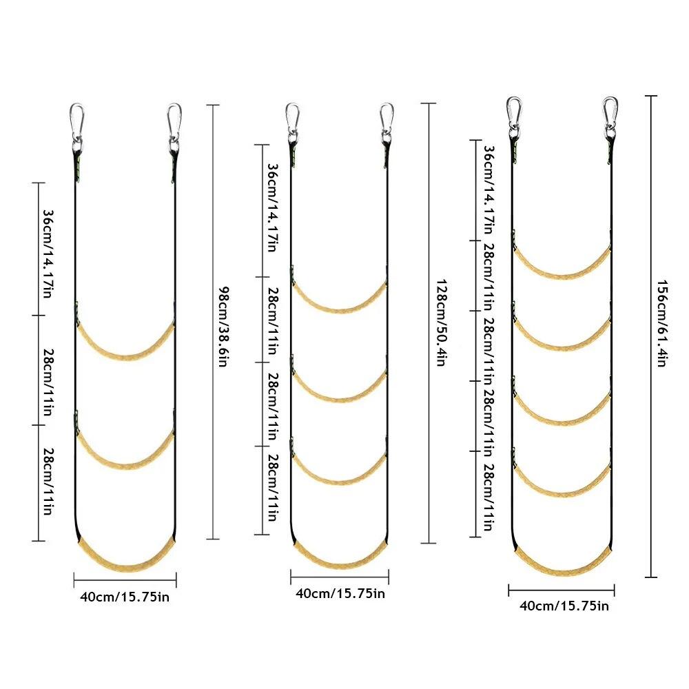 3/4/5 Step Boat Rope Ladder Boarding Rope Ladder Kayak Motorboat Canoeing Speedboat Dinghy Yacht Boat Accessories Marine