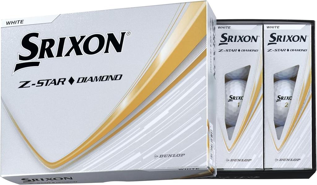 Srixon Z-STAR DIAMOND Golf Balls 2025 White, 2 Dozen (24 Balls) Includes Original Cleaning Sheet