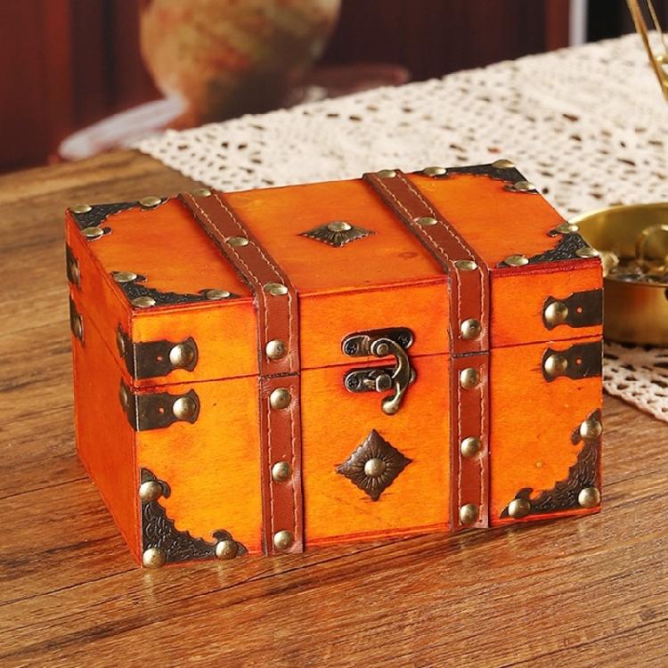 Wooden Storage Box With Locking Mechanism And Leather Accent For Home Use Documents Small Item Organization Case