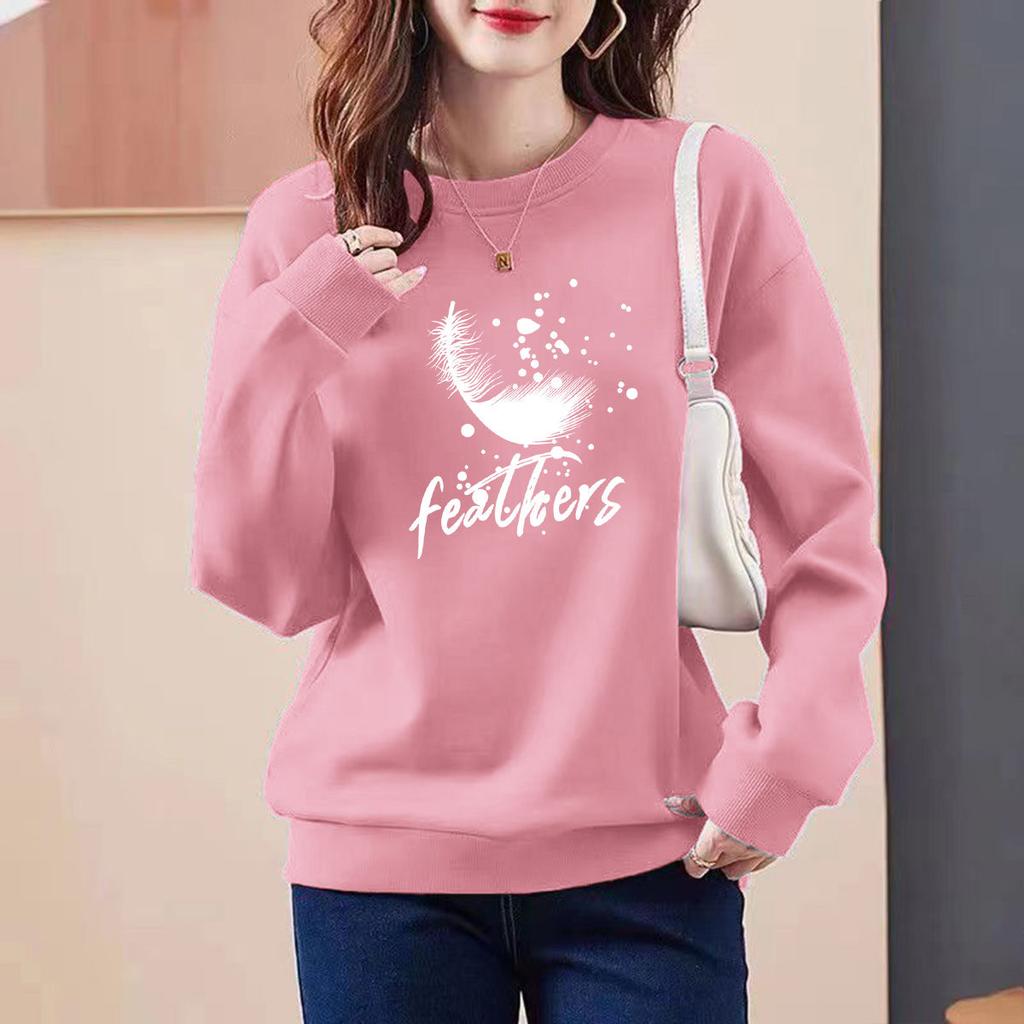 Warm Round Neck Sweatshirt for Women's Outer Wear Ins Trendy Autumn Winter New Loose Student Versatile Bottoming Top