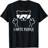 Ich hasse Leute Lustiges sarkastisches Mittelfinger-Katzen-T-Shirt