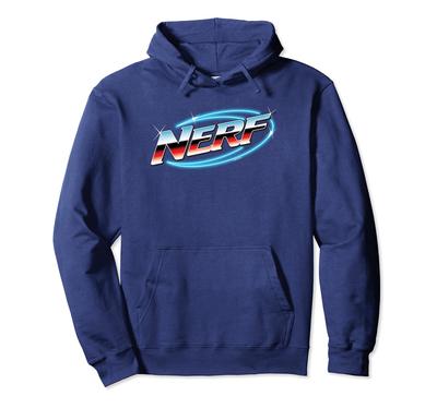 Nerf Glänzendes Chrom Klassisches Logo Vintage Effekt Hoodie