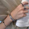 Retro Carved Graffiti Bracelet For Men Women Zinc Alloy Punk Gothic Adjustable Bracelet Designer Zircon Unisex Accessories Gift
