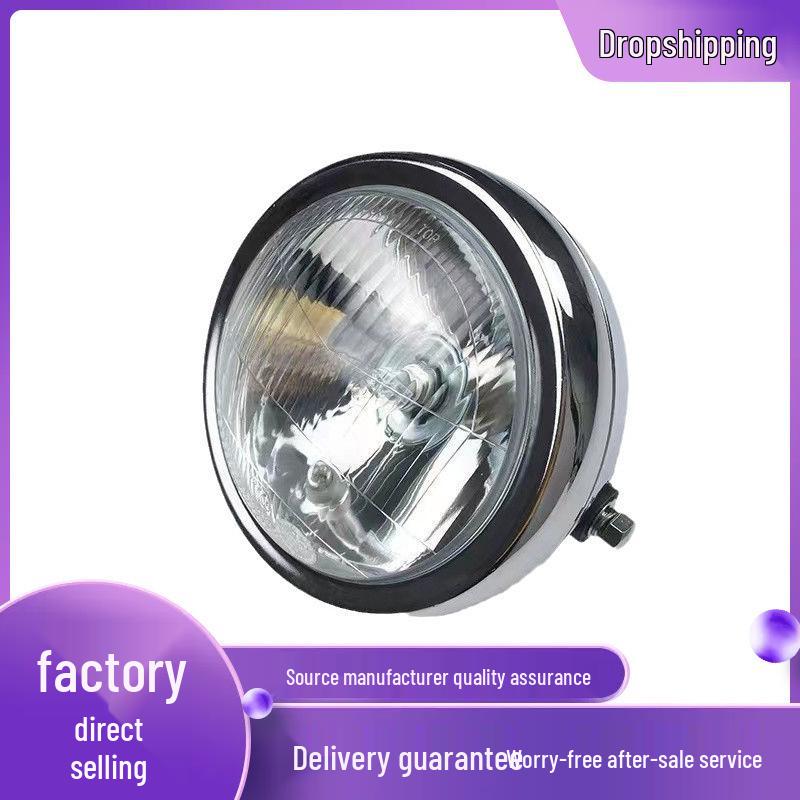 GN125 Round Headlight Assembly for Motorcycle - Prince 8 Model