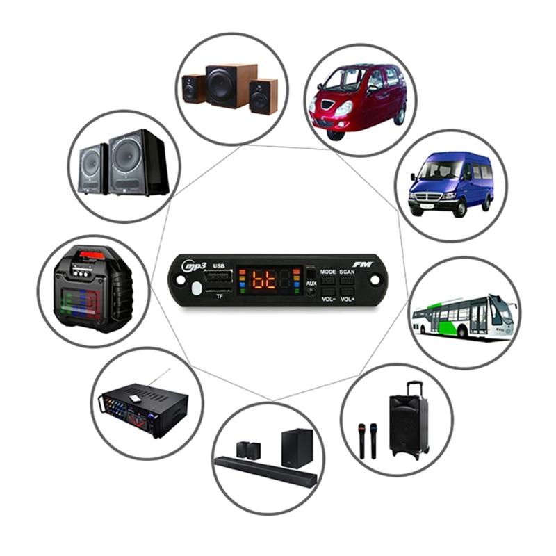 Decoding Module with Remote Control Bluetooth-compatible 5.0 Car MP3 Player USB Decoding Module 2x40W Amplifier