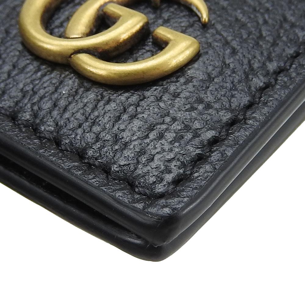 Used GUCCI Bill Compartment 428726 GG Marmont leather black black Card Case
