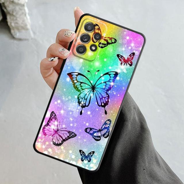 Bling ästhetische Schmetterling Rose Kunst Fall für Samsung Galaxy A14 A73 A53 A71 A51 A31 A33 A22 A12 A21s A13 A32 A52s A72 A52 A23
