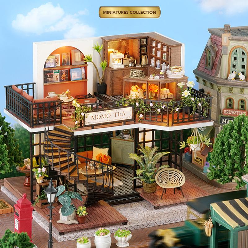 Holzpuppenhaus 3D Puzzle Montage Bausatz Produktion Kleines Zimmer Spielzeug Heim Schlafzimmer Dekoration Mit Möbeln Geschenke