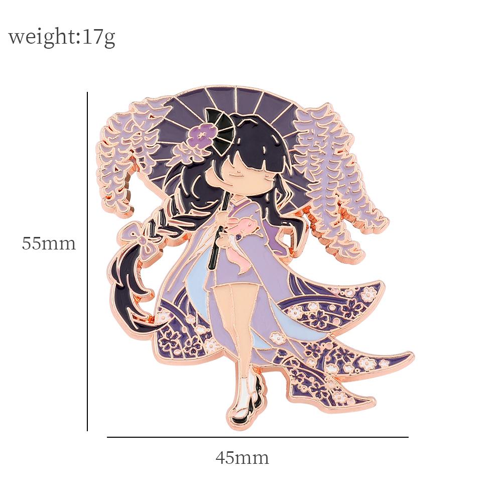 Game Genshin Impact Brooch Cute Cartoon Figure Venti Zhongli Badge Enamel Metal Brooch Jeans Jacket Lapel Pin Accessories Gifts