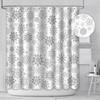 Winter Snowflake Gray White Shower Curtain Pattern Snow Shower Curtain Bathroom Christmas Decor Waterproof Polyester Fabric With