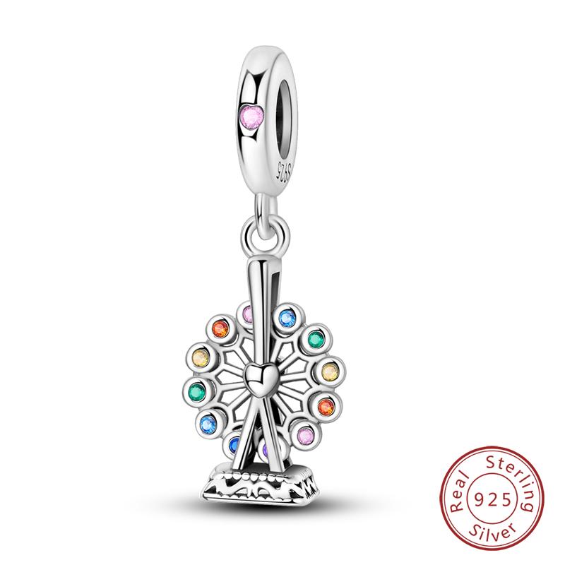 Fit Qikaola Original Bracelet 100% Copper Shining Colorful Zircon Heart Charms Beads Exquisite Diy Jewelry Gift