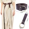 Medieval Ladies Hiking Folds Skirt Double Ring Keychain Halloween Pu Belt Cosplay Bracer