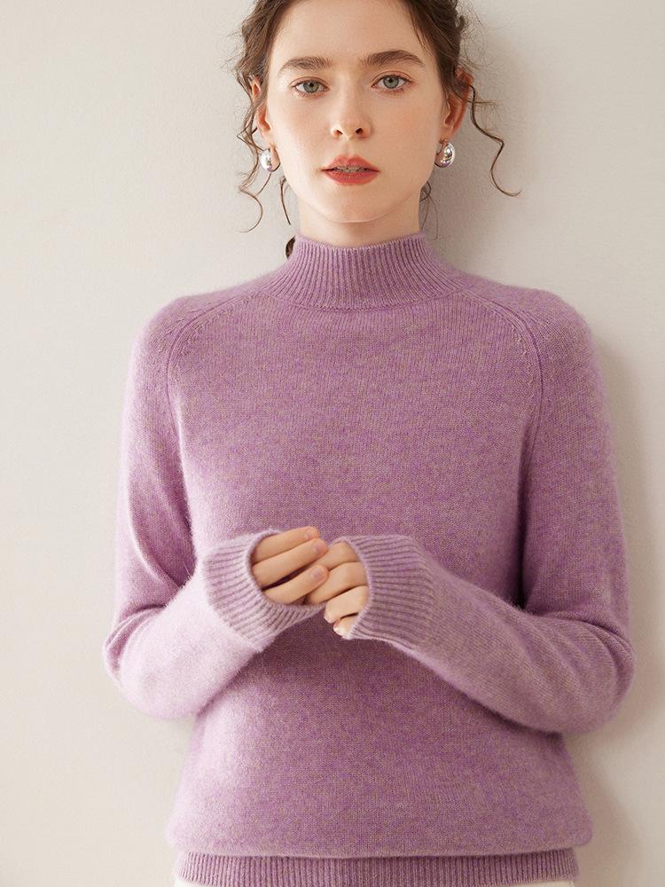 Women's 2025 Five-Needle Cashmere Turtleneck Sweater - Thickened, Pure Color, Autumn/Winter Style