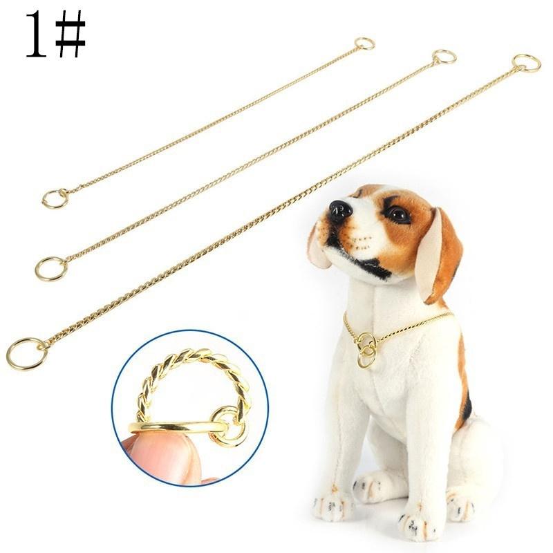 Snake Chain Dog Puppy Show Collars Decoration Metal Training P Choke Collar Gold